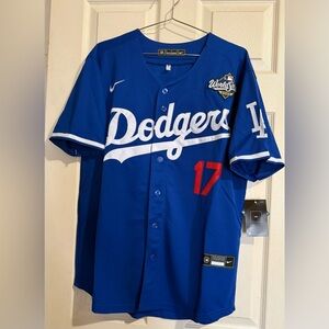⚾️🧢Nike Blue Dodgers Jersey with Red and White Accents